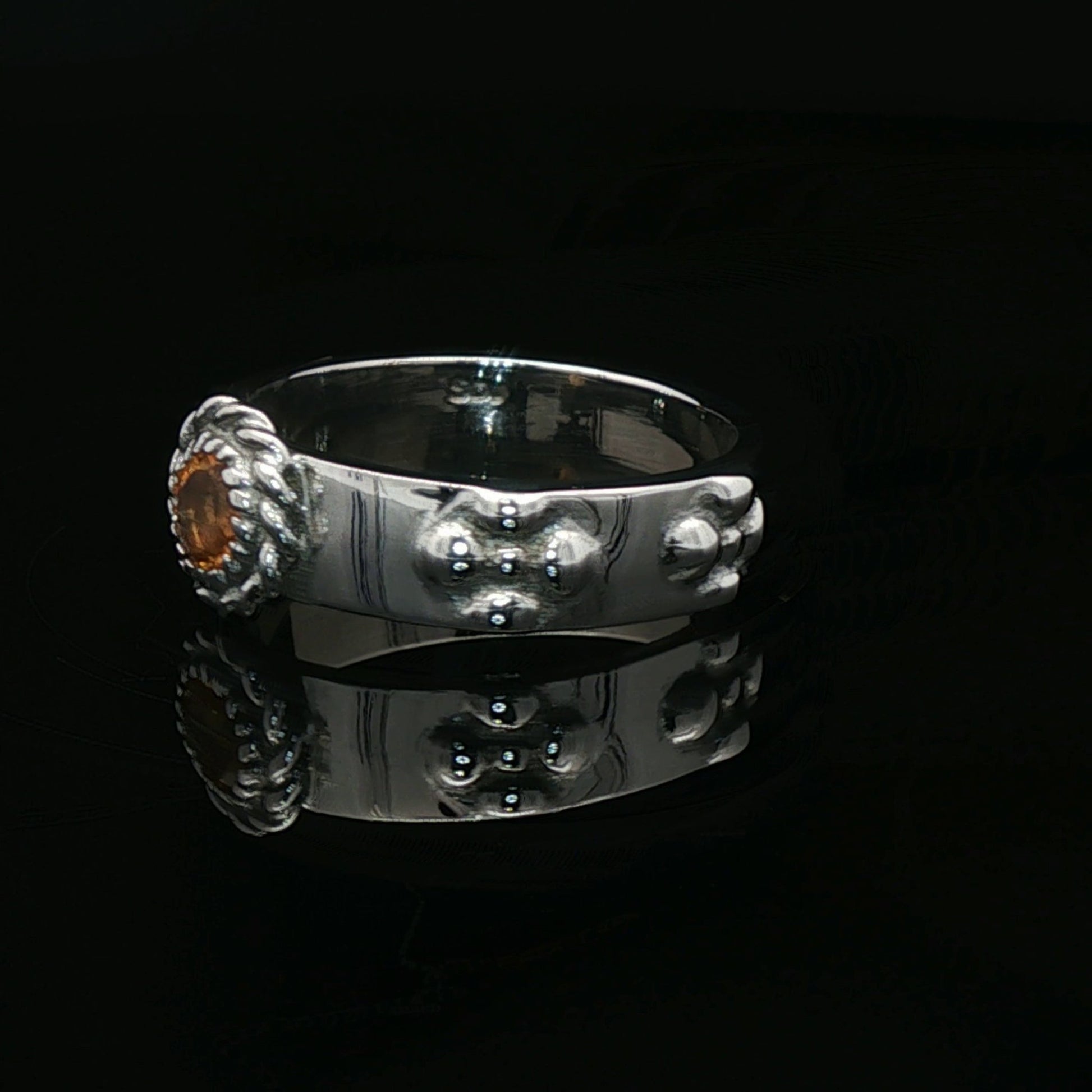Howls Moving Castle Ring in Stainless Steel with Natural Gemstone - Le Dragon Argenté