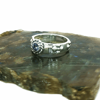 Howls Moving Castle Ring in Sterling Silver with Faceted Tanzanite - Le Dragon Argenté