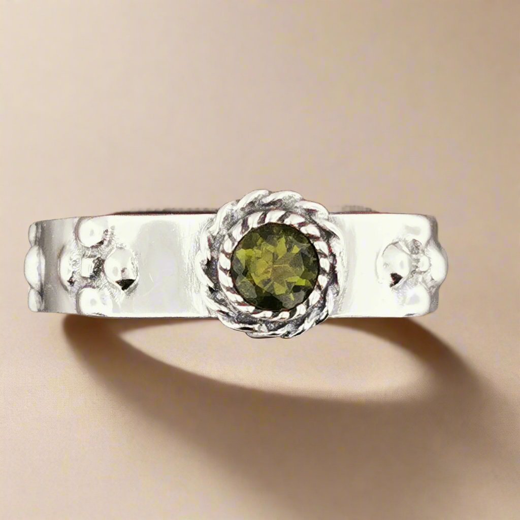 Howls Moving Castle Ring in Sterling Silver with Faceted Tourmaline - Le Dragon Argenté