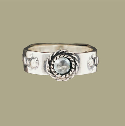 Howls Moving Castle Ring in Sterling Silver with Natural Gemstone - Le Dragon Argenté