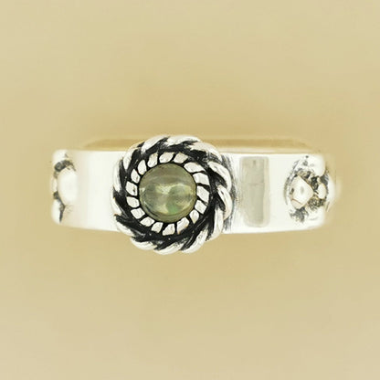 Howls Moving Castle Ring in Sterling Silver with Natural Gemstone - Le Dragon Argenté - Bands - Bestseller - gemstone band