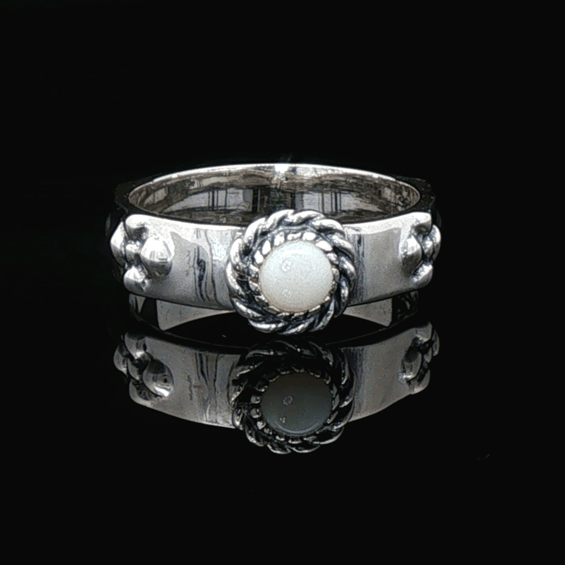Howls Moving Castle Ring in Sterling Silver with Natural Gemstone - Le Dragon Argenté