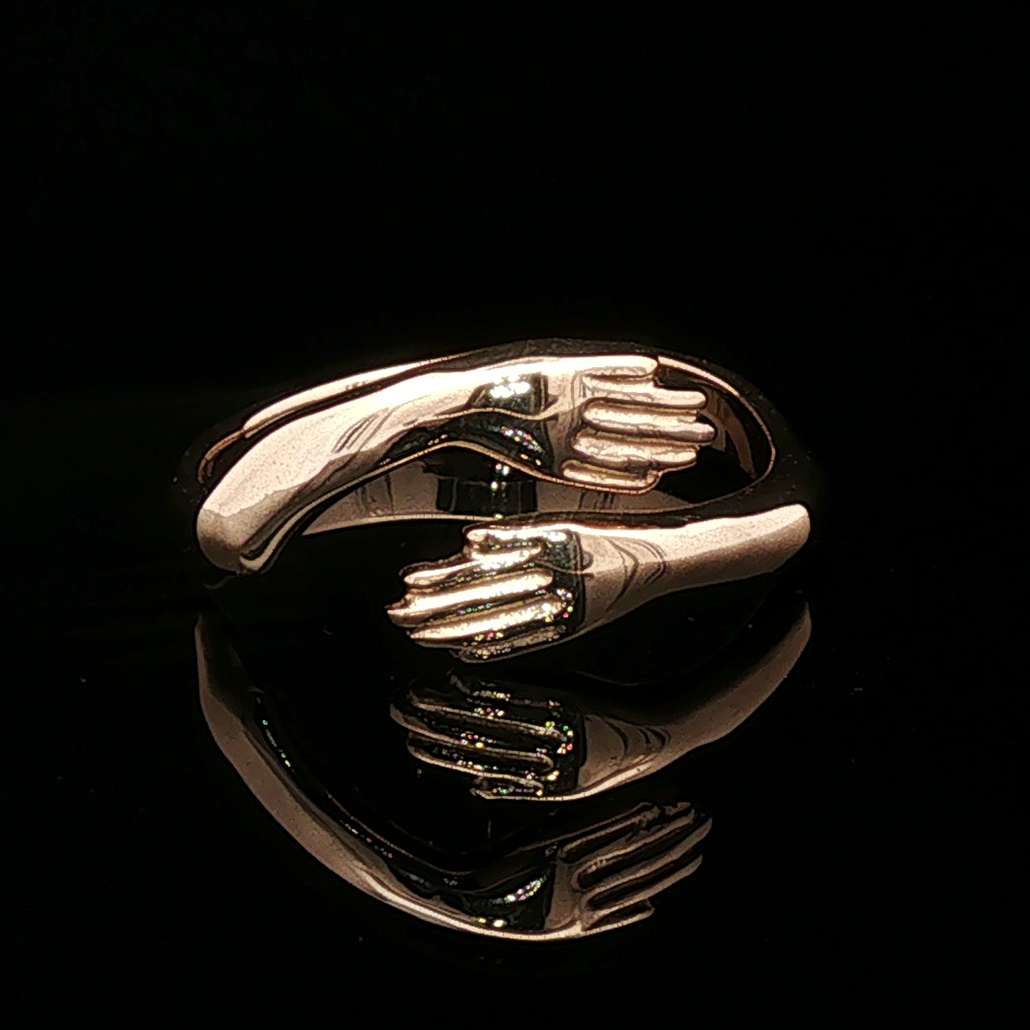 Hug Ring in Sterling Silver or Antique Bronze - Le Dragon Argenté