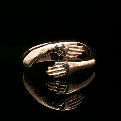 Hug Ring in Sterling Silver or Antique Bronze - Le Dragon Argenté