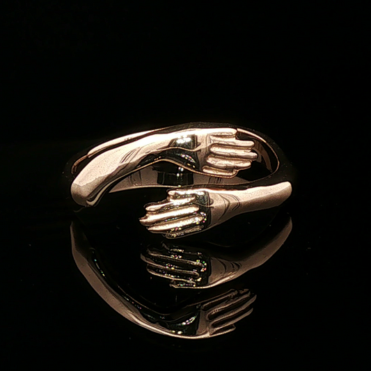 Hug Ring in Sterling Silver or Antique Bronze - Le Dragon Argenté