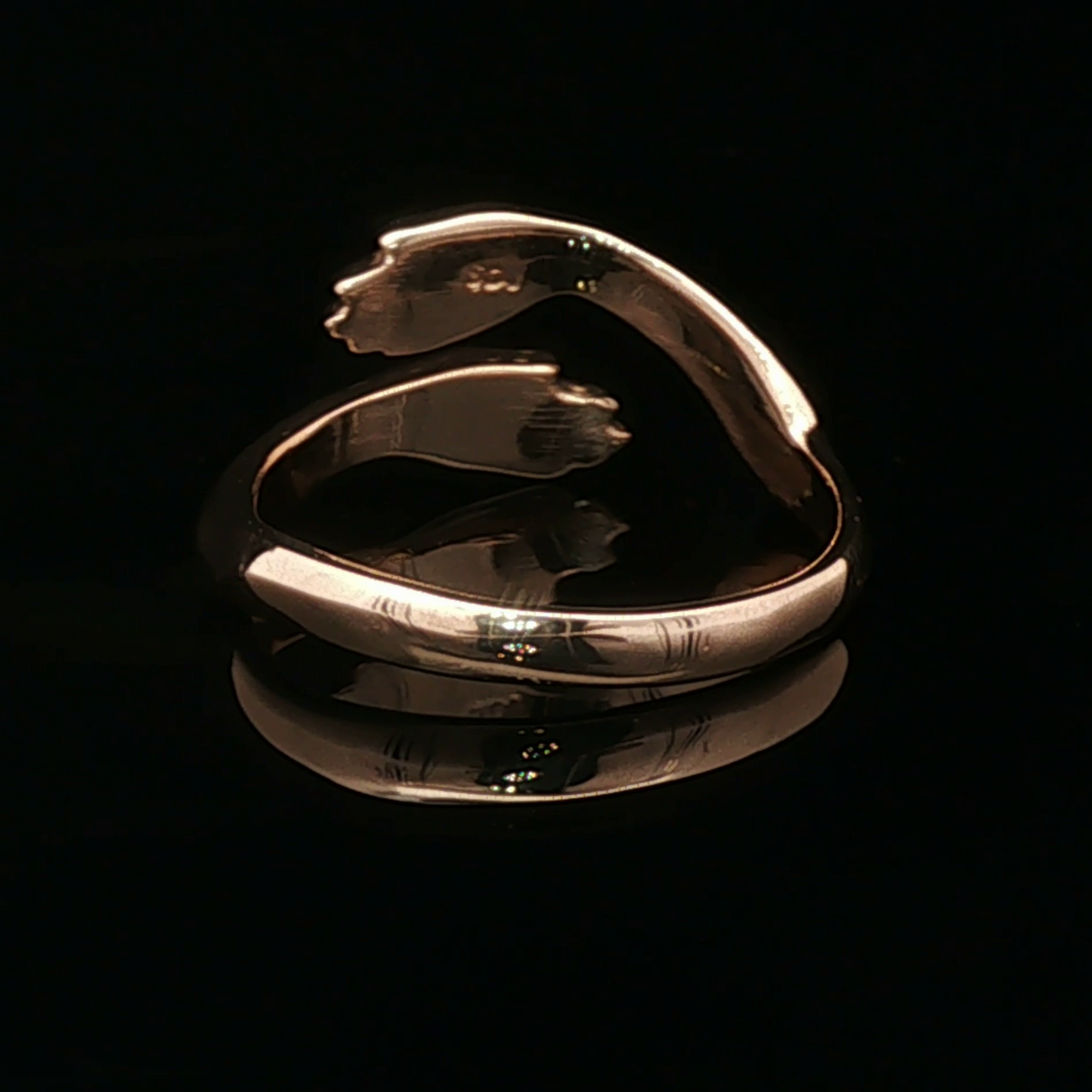 Hug Ring in Sterling Silver or Antique Bronze - Le Dragon Argenté