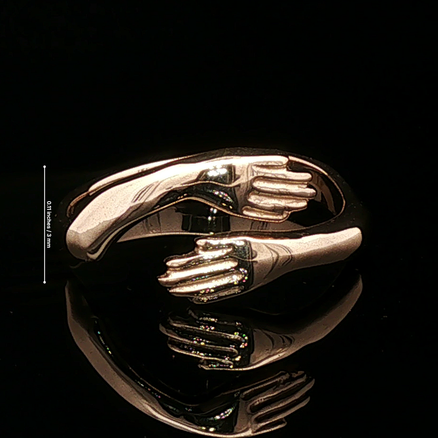 Hug Ring in Sterling Silver or Antique Bronze - Le Dragon Argenté
