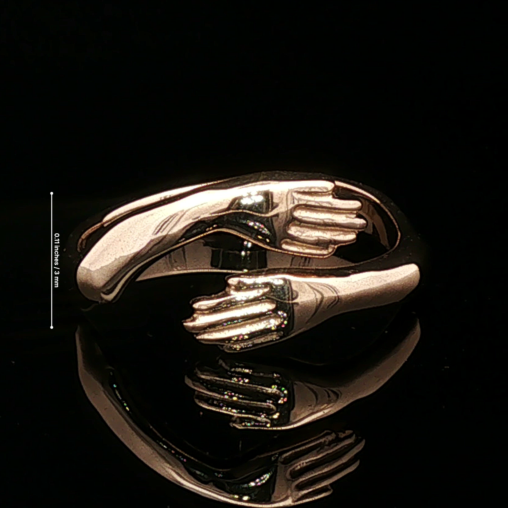 Hug Ring in Sterling Silver or Antique Bronze - Le Dragon Argenté