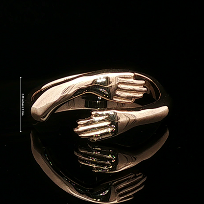Hug Ring in Sterling Silver or Antique Bronze - Le Dragon Argenté