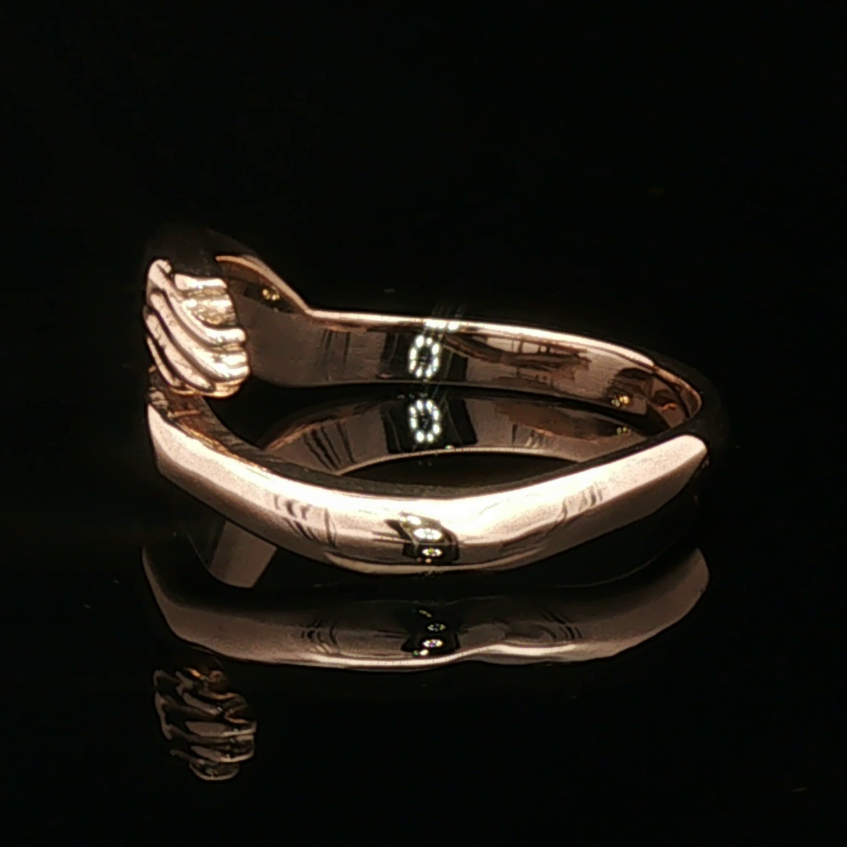 Hug Ring in Sterling Silver or Antique Bronze - Le Dragon Argenté