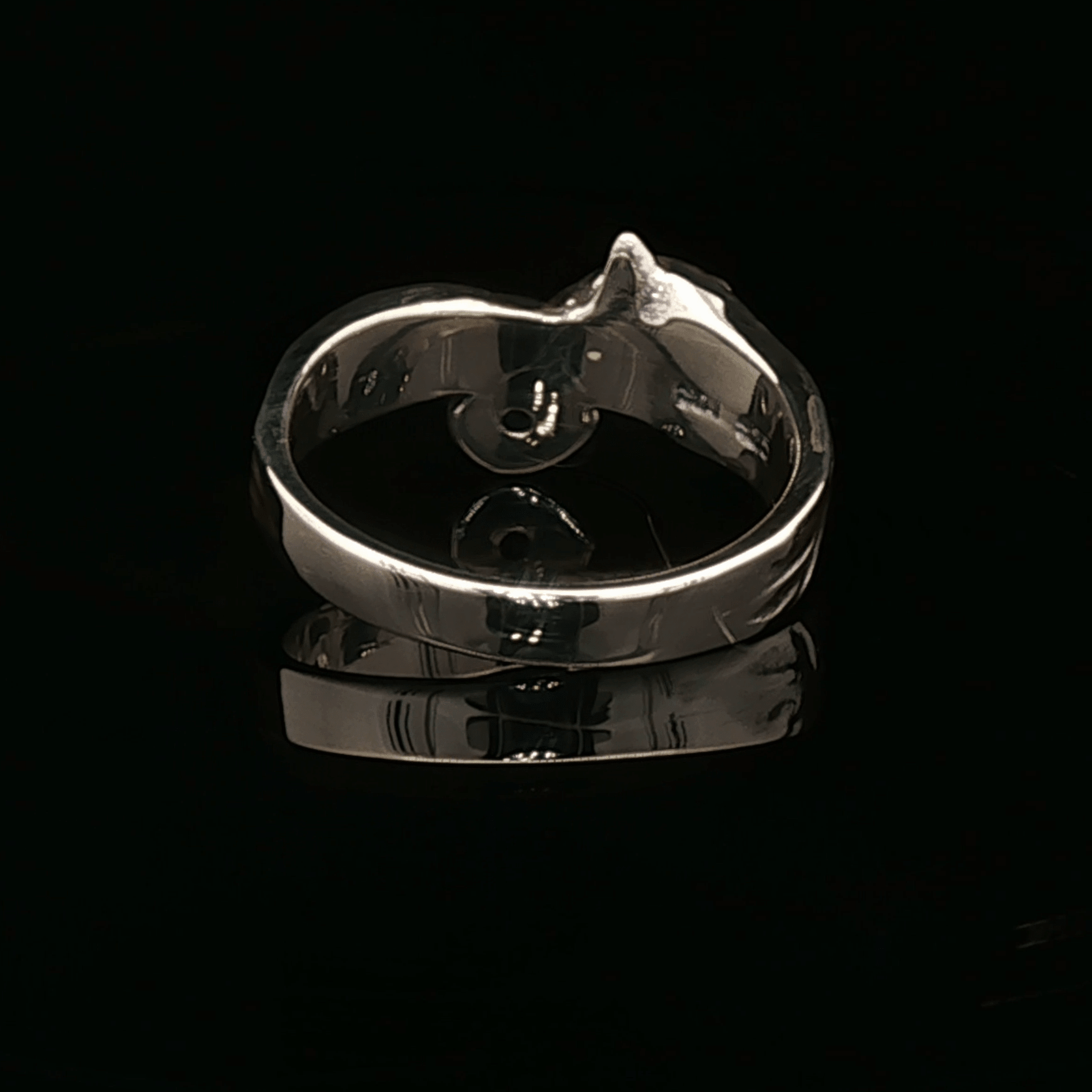 Kitsune Fox Gemstone Ring in Sterling Silver in Ruby - Le Dragon Argenté