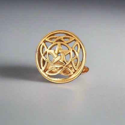 Knotwork Pentacle Ring in Sterling Silver or Antique Bronze - Le Dragon Argenté