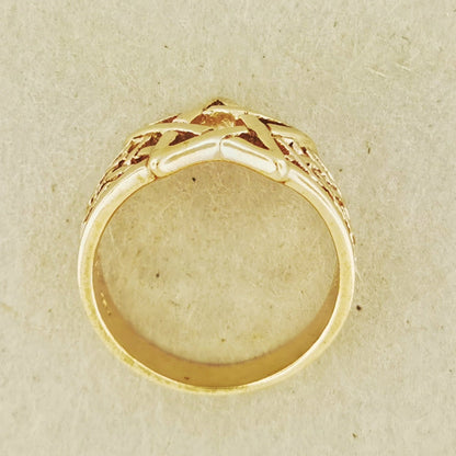 Knotwork Pentagram Ring in Sterling Silver or Antique Bronze - Le Dragon Argenté