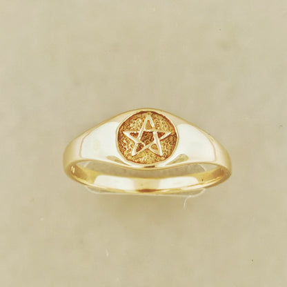 Ladies Pentacle Ring in Sterling Silver or Antique Bronze