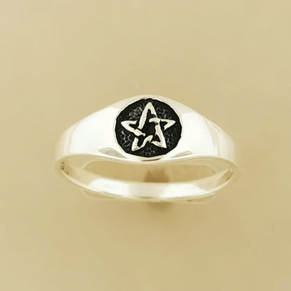Ladies Pentacle Ring in Sterling Silver or Antique Bronze, Silver Pentacle Ring, Bronze Pentacle Ring, Ladies Pentacle Ring, Silver Pagan Ring, Antique Bronze Pagan Ring, Silver Pagan Jewelry, Bronze Pagan Jewelry, Silver Wicca Ring, Bronze Wicca Ring, Silver Witch Ring, Bronze Witch Ring, Silver Star Ring, Bronze Star Ring