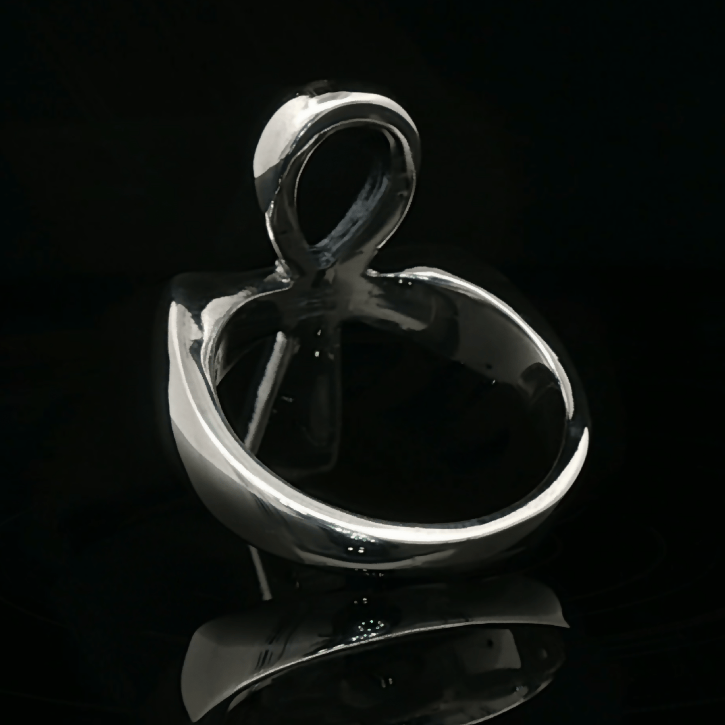 Large Ankh Ring in Sterling Silver or Antique Bronze with Egyptian Symbol Design - Le Dragon Argenté