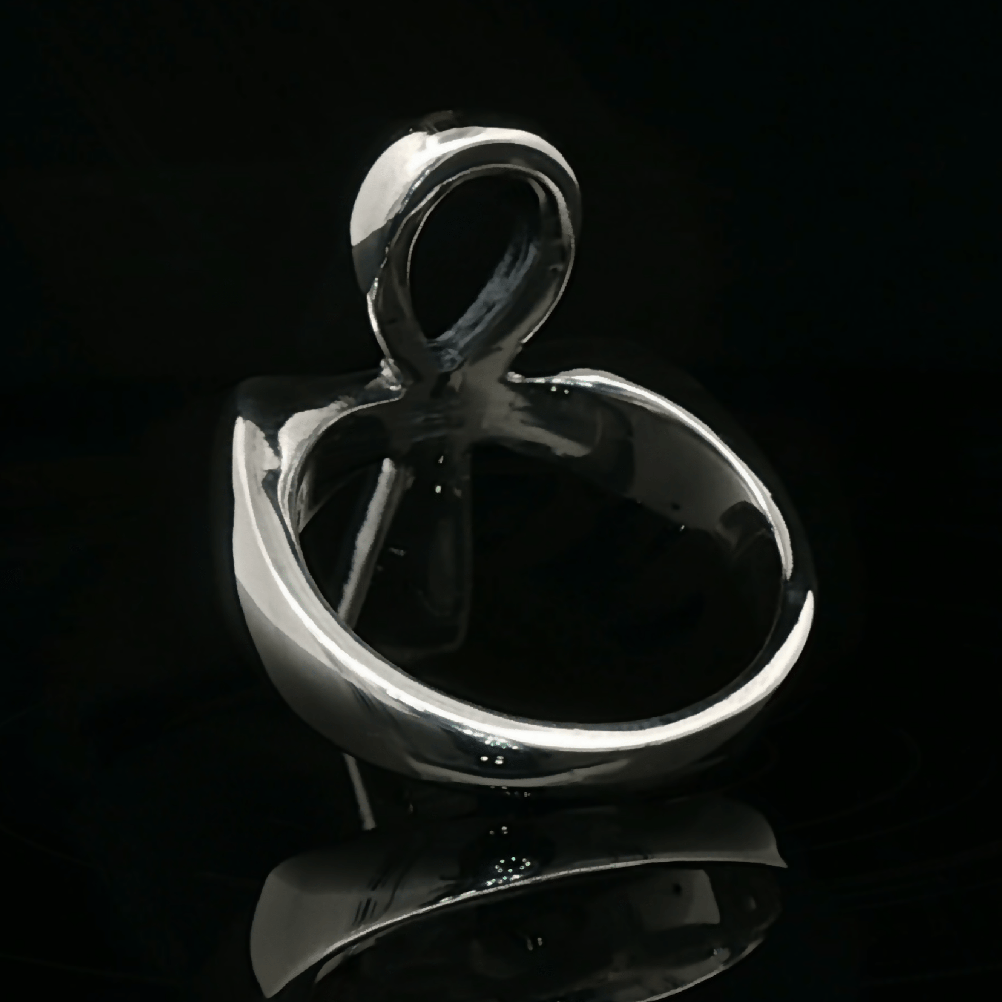 Large Ankh Ring in Sterling Silver or Antique Bronze with Egyptian Symbol Design - Le Dragon Argenté