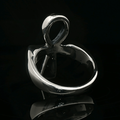 Large Ankh Ring in Sterling Silver or Antique Bronze with Egyptian Symbol Design - Le Dragon Argenté