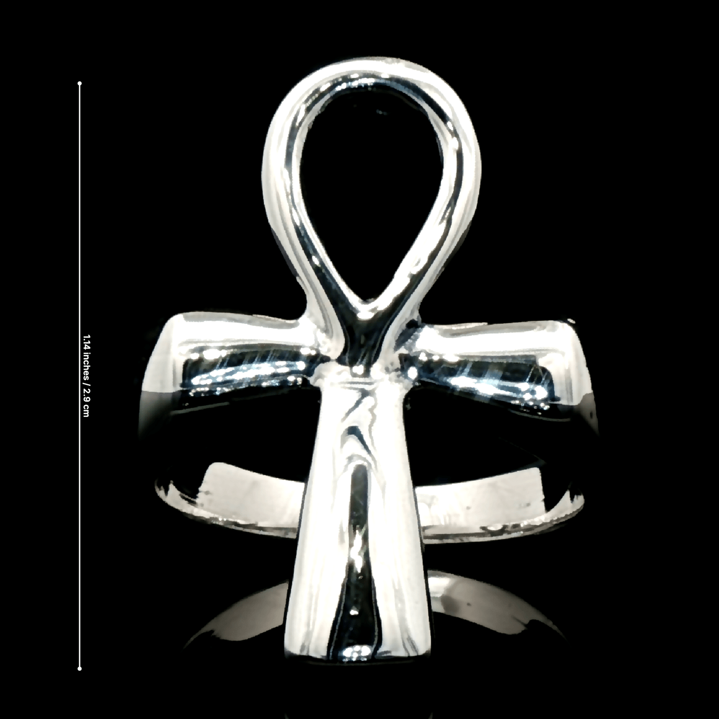 Large Ankh Ring in Sterling Silver or Antique Bronze with Egyptian Symbol Design - Le Dragon Argenté