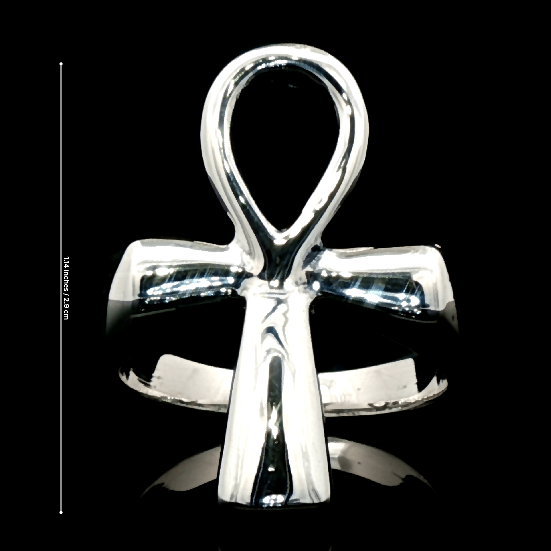 Large Ankh Ring in Sterling Silver or Antique Bronze with Egyptian Symbol Design - Le Dragon Argenté