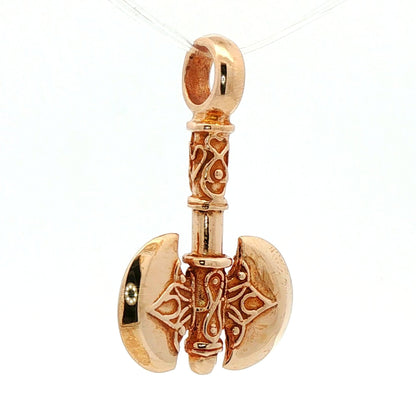 Large Battle Axe Pendant in Antique Bronze - Le Dragon Argenté