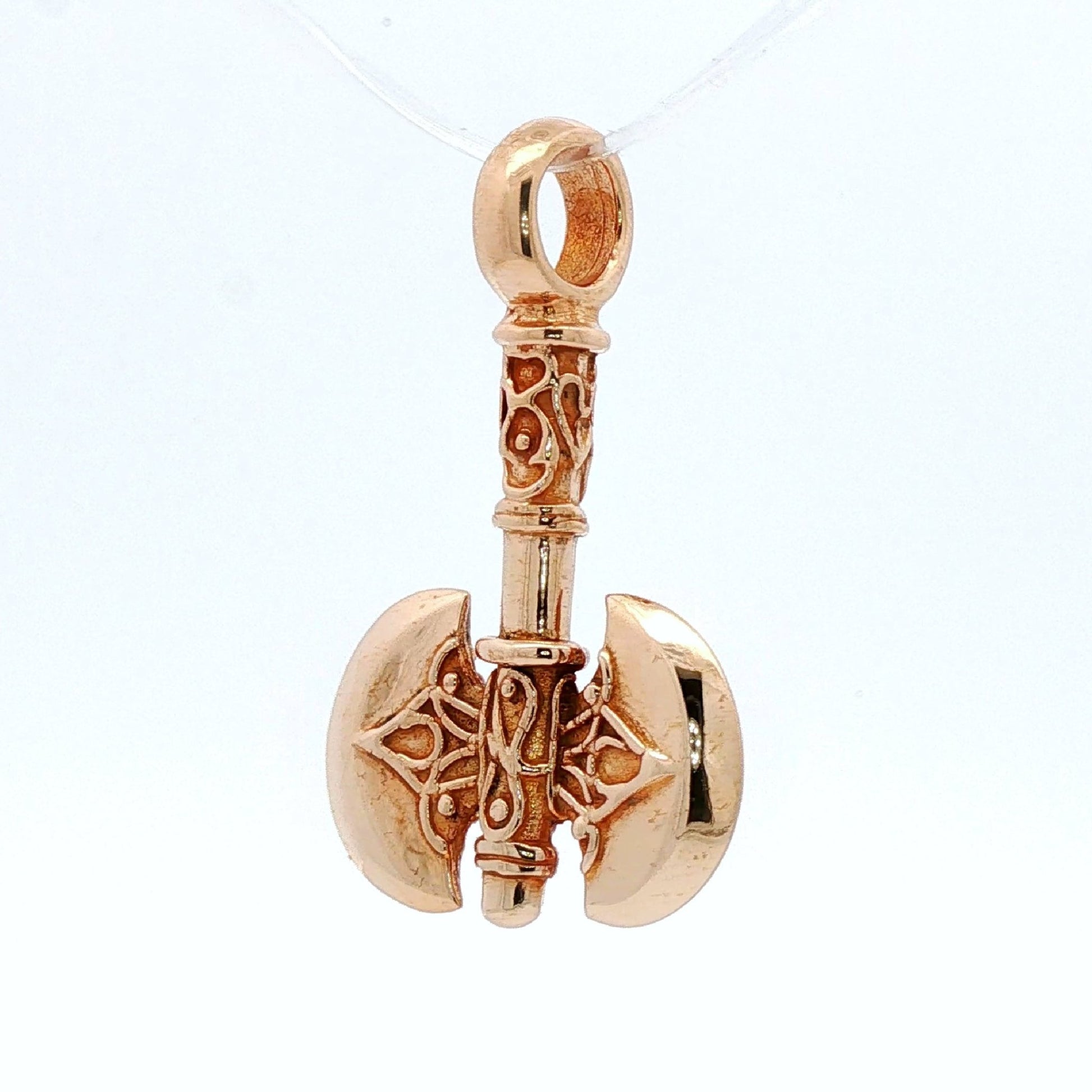 Large Battle Axe Pendant in Antique Bronze - Le Dragon Argenté