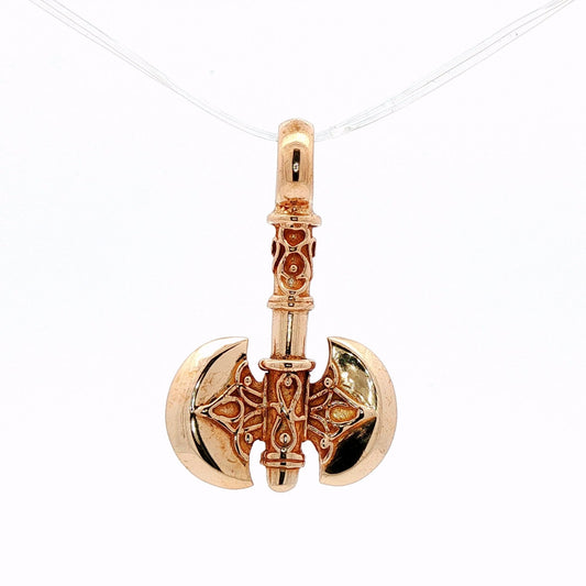 Large Battle Axe Pendant in Antique Bronze - Le Dragon Argenté