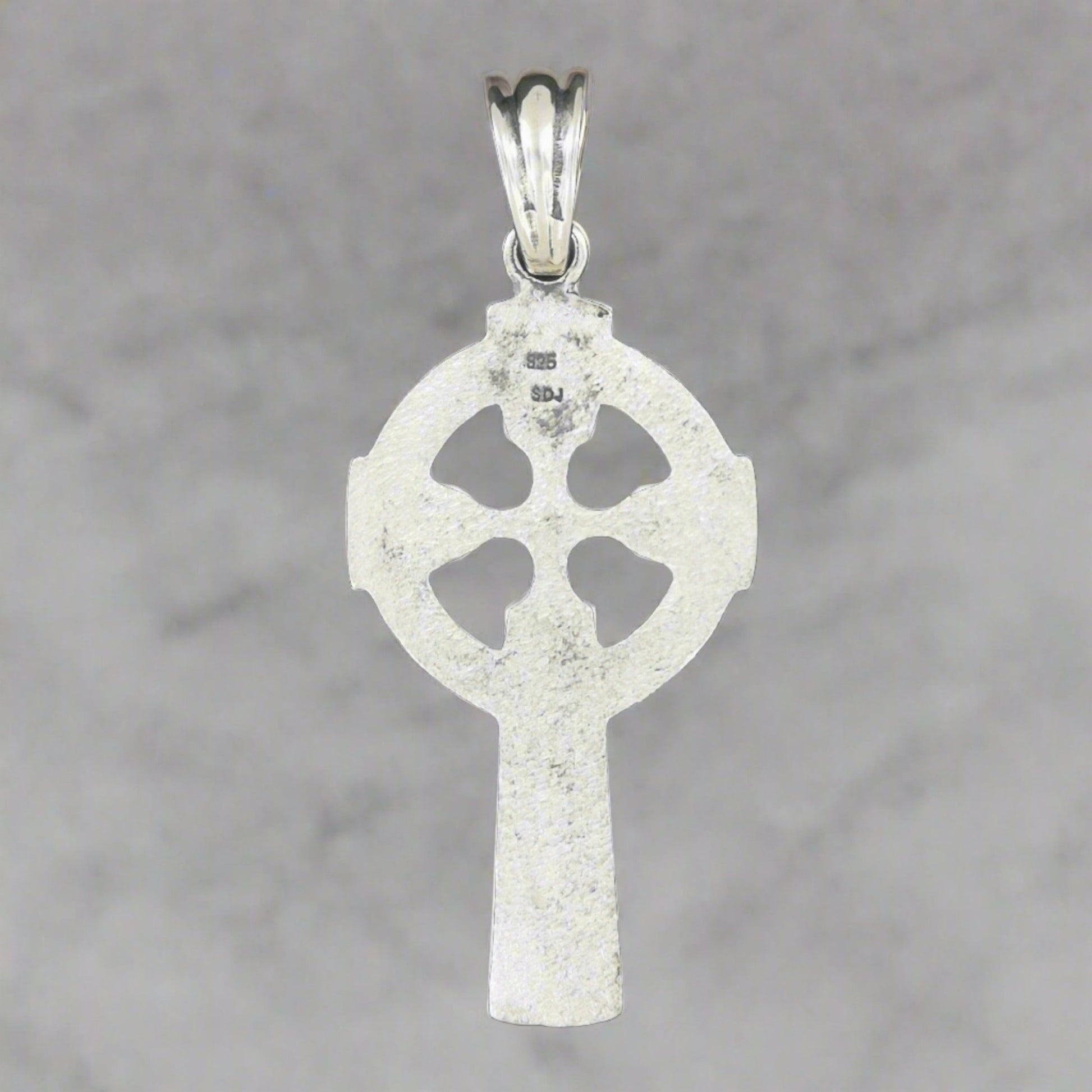 Large Celtic Cross in Sterling Silver or Antique Bronze - Le Dragon Argenté