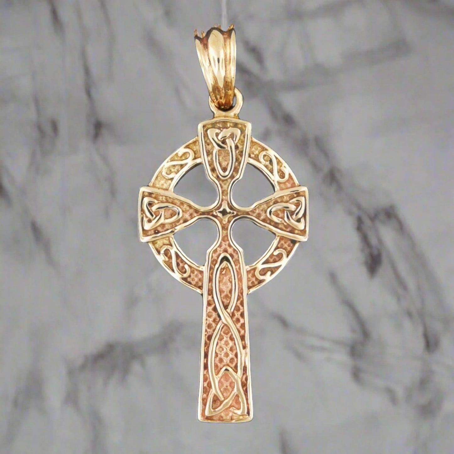 Large Celtic Cross in Sterling Silver or Antique Bronze - Le Dragon Argenté