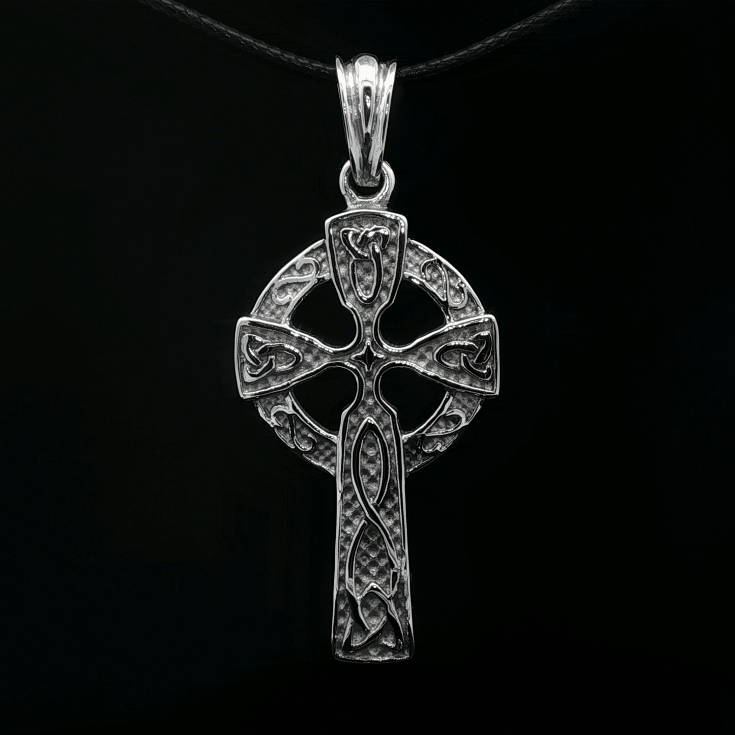 Large Celtic Cross in Stainless Steel - Le Dragon Argenté