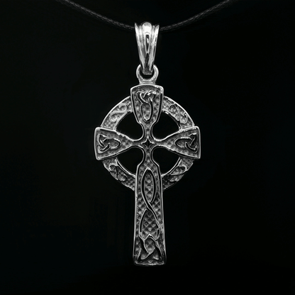 Large Celtic Cross in Stainless Steel - Le Dragon Argenté