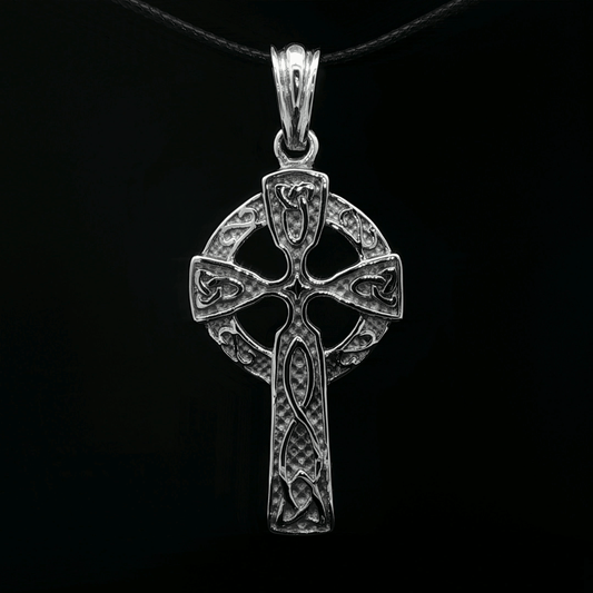 Large Celtic Cross in Stainless Steel - Le Dragon Argenté