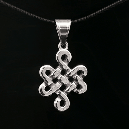 Large Endless Knot Pendant In Stainless Steel - Le Dragon Argenté