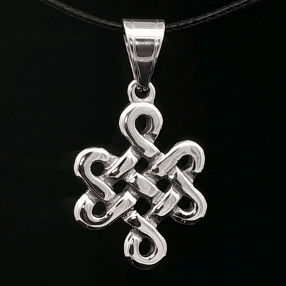 Large Endless Knot Pendant In Stainless Steel - Le Dragon Argenté