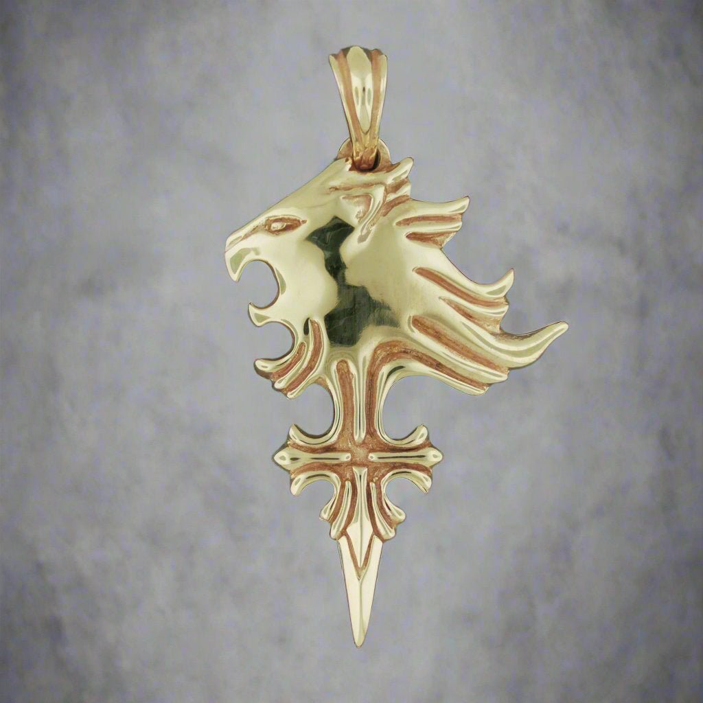 Large Final Fantasy 8 Griever Pendant in Gold - Le Dragon Argenté