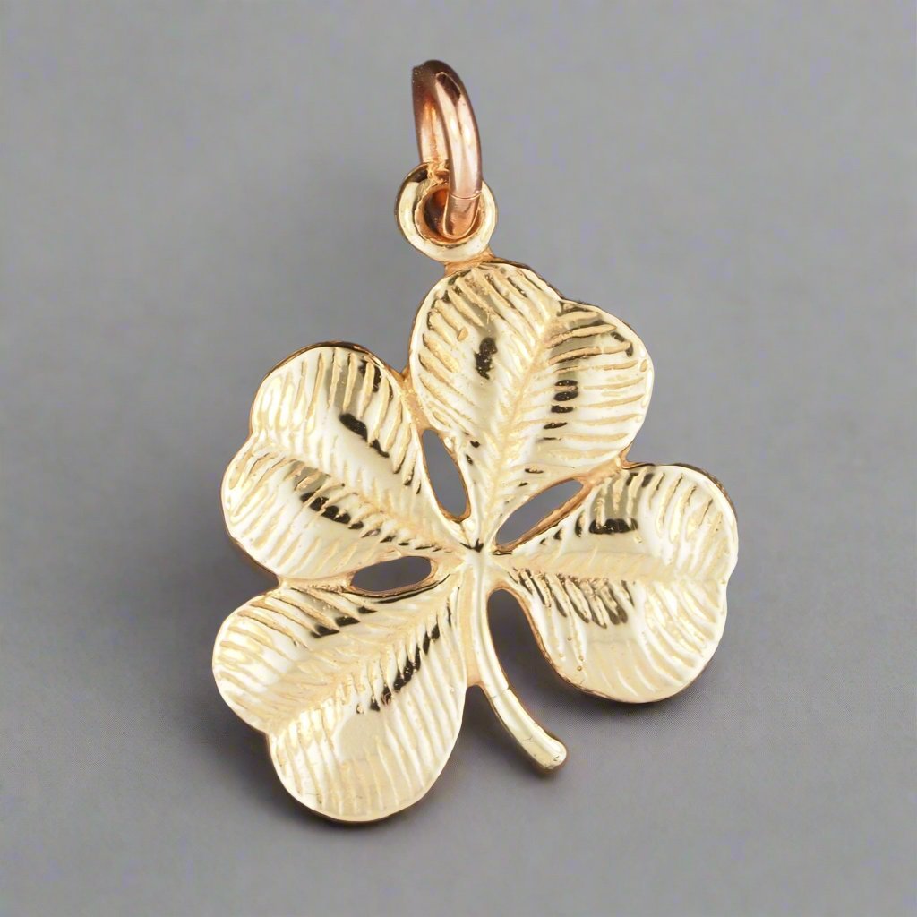 Large Four - Leaf Clover Pendant in Sterling Silver or Antique Bronze - Le Dragon Argenté