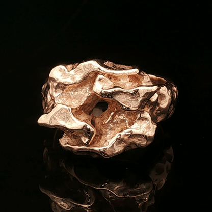 Large nugget style ring in antique bronze, size 11 - Le Dragon Argenté - Live Sale - 