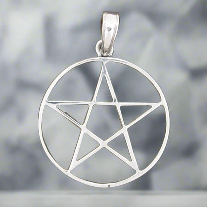 Large Pentacle Pendant in Sterling Silver or Antique Bronze - Le Dragon Argenté