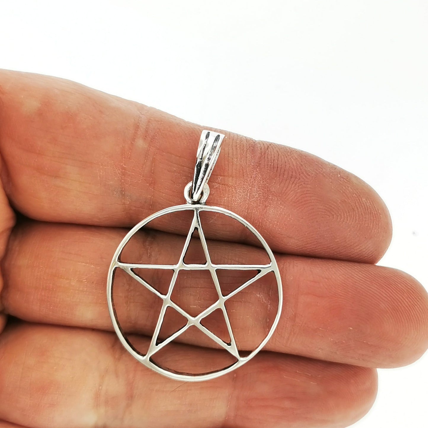 Large Pentacle Pendant in Sterling Silver or Antique Bronze - Le Dragon Argenté