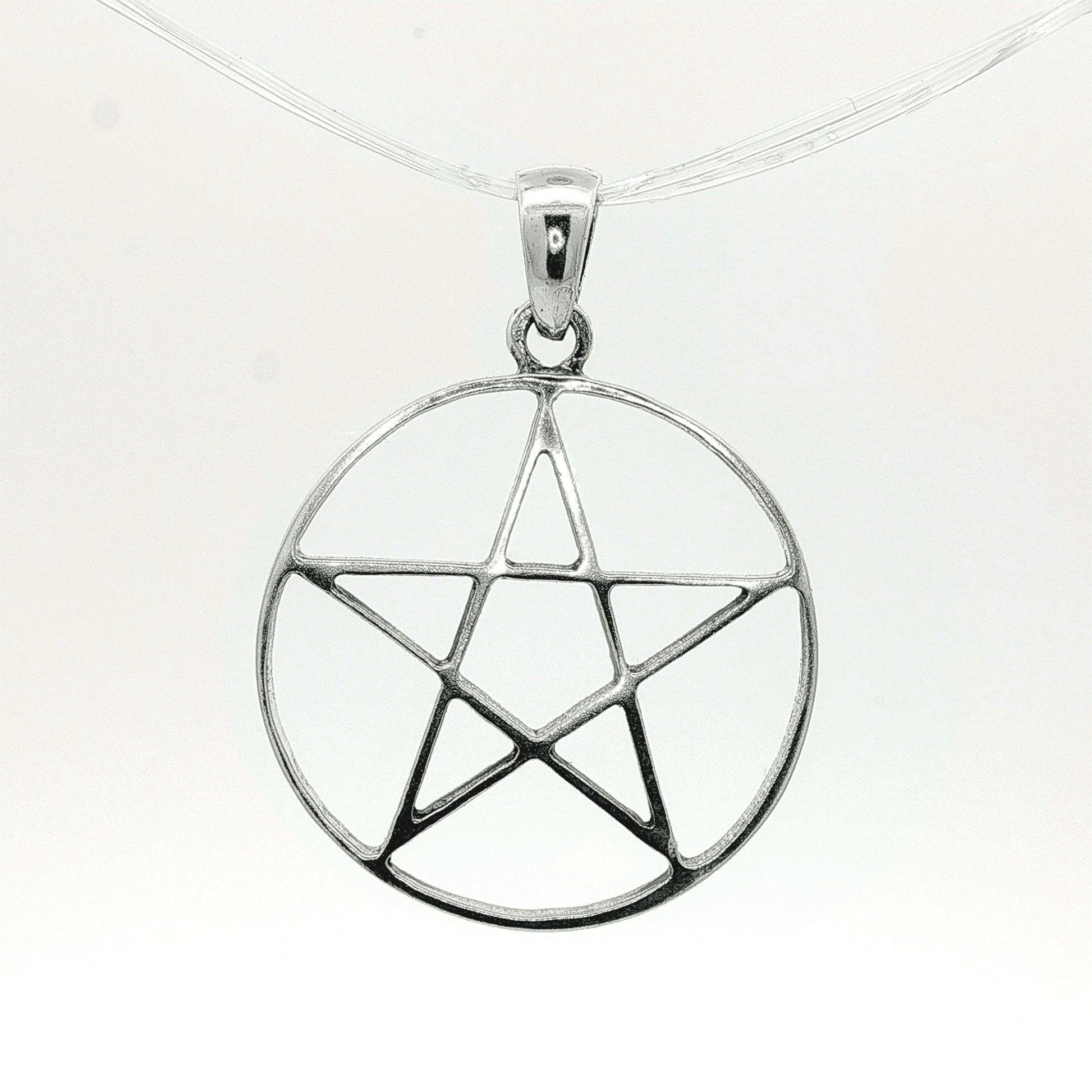 Large Pentacle Pendant in Sterling Silver or Antique Bronze - Le Dragon Argenté