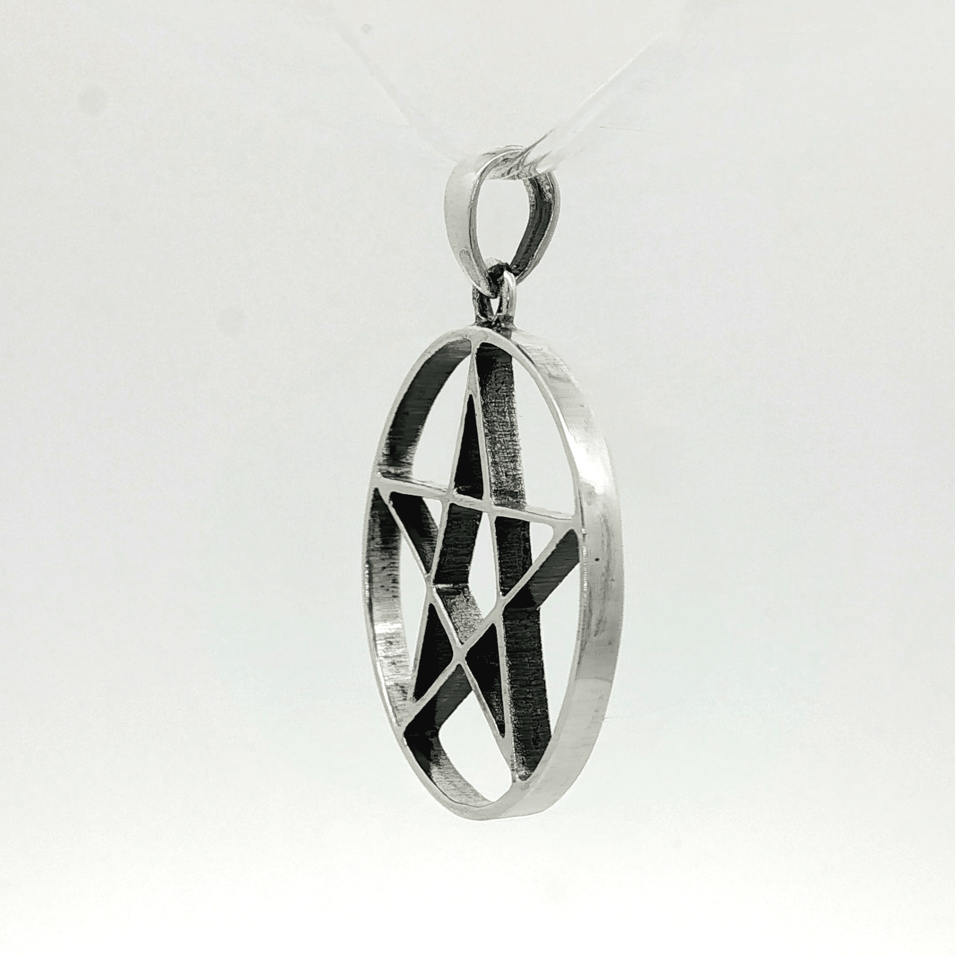 Large Pentacle Pendant in Sterling Silver or Antique Bronze - Le Dragon Argenté