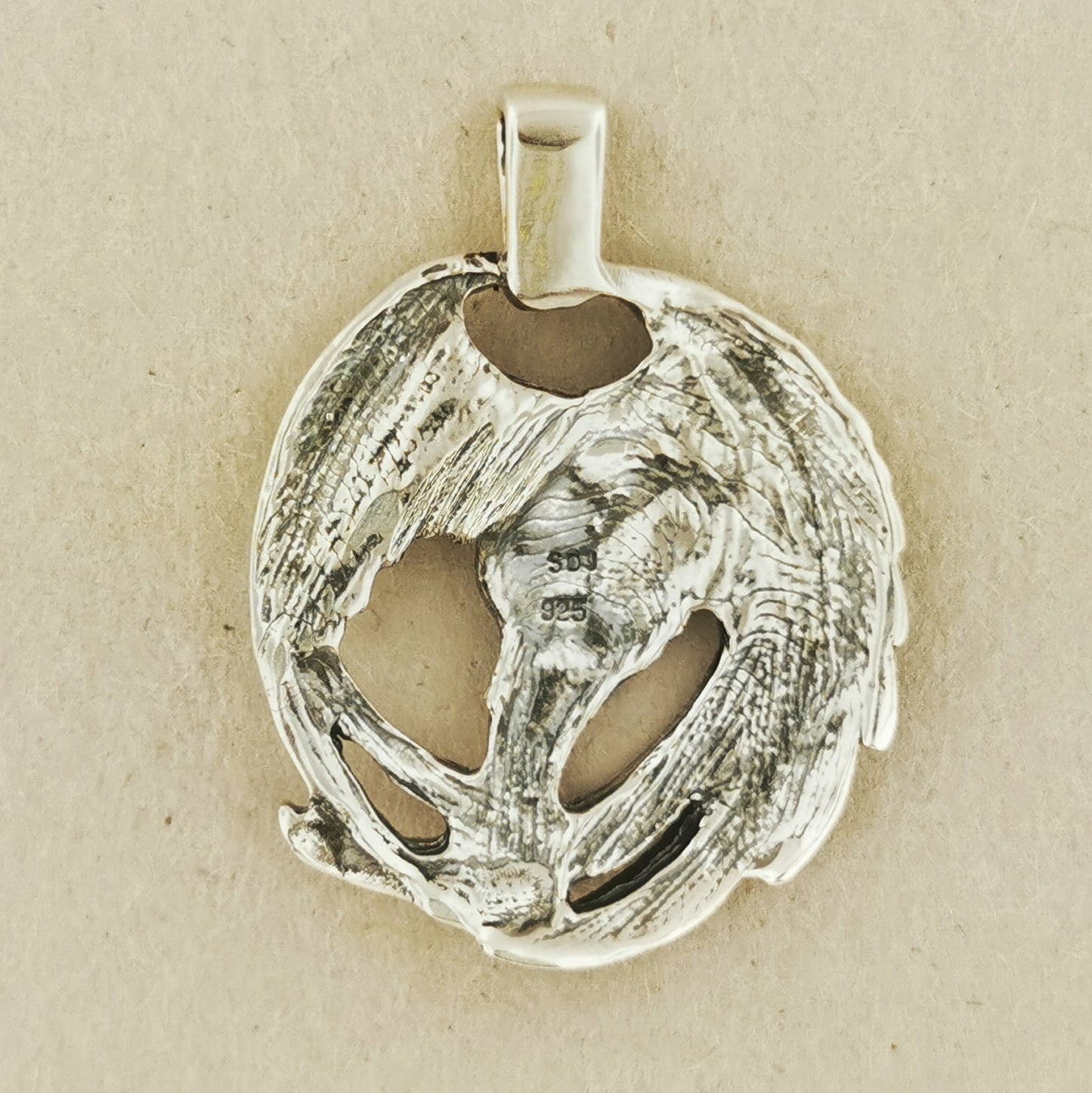 Large Raven Pendant in Sterling Silver or Antique Bronze - Le Dragon Argenté