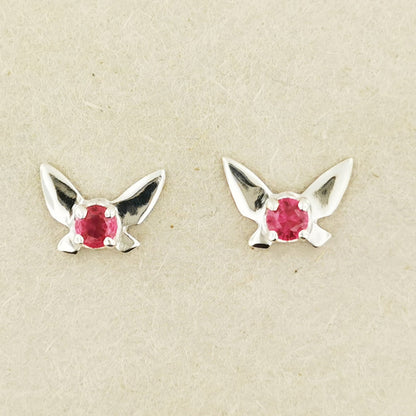 Legend of Zelda Navi Fairy Earrings in Sterling Silver with July CZ - Le Dragon Argenté - Bestseller - birthstone earrings - fairy earrings