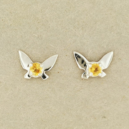 Legend of Zelda Navi Fairy Earrings in Sterling Silver with November CZ - Le Dragon Argenté - Bestseller - birthstone earrings - fairy earrings