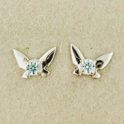 Legend of Zelda Navi Fairy Earrings in Sterling Silver with Aquamarine - Le Dragon Argenté - Bestseller - gemstone earrings - fairy earrings