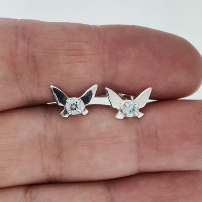 Legend of Zelda Navi Fairy Earrings in Sterling Silver with Blue Topaz - Le Dragon Argenté - Bestseller - gemstone earrings - fairy earrings