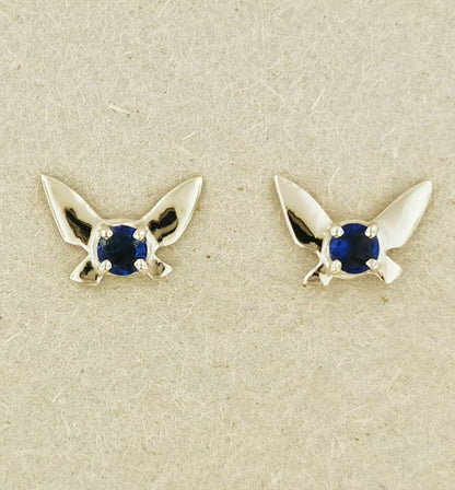 Legend of Zelda Navi Fairy Earrings in Sterling Silver with September CZ - Le Dragon Argenté - Bestseller - birthstone earrings - fairy earrings
