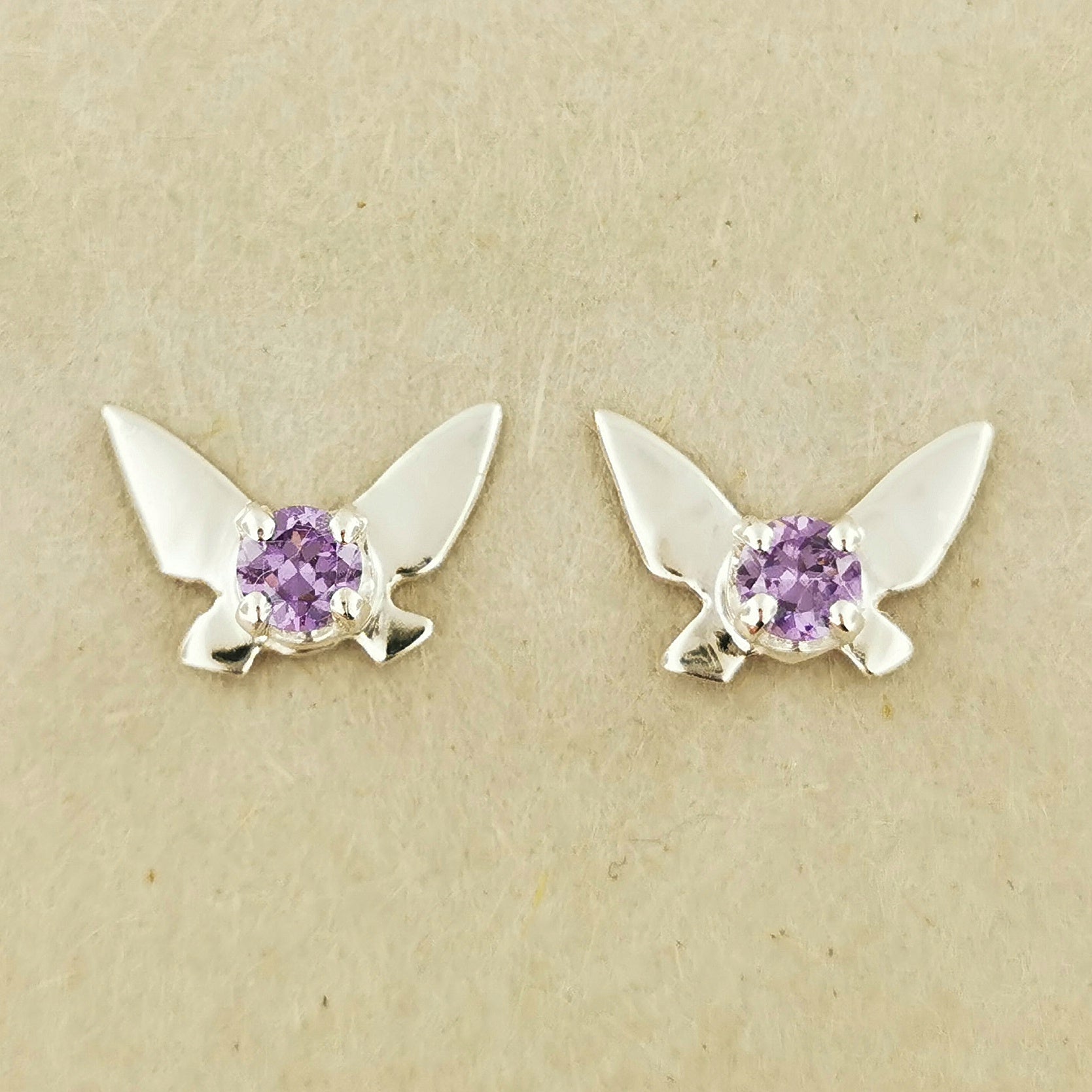 Legend of Zelda Navi Fairy Earrings in Sterling Silver with February CZ - Le Dragon Argenté - Bestseller - birthstone earrings - fairy earrings