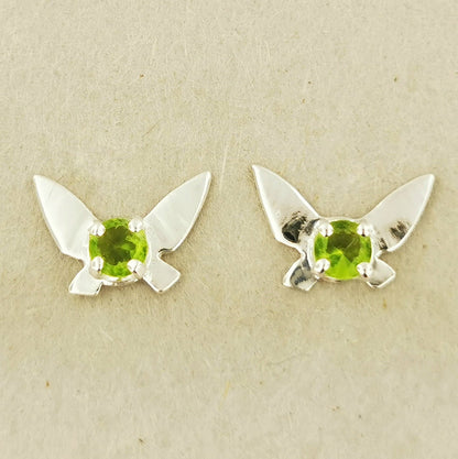 Legend of Zelda Navi Fairy Earrings in Sterling Silver with August CZ - Le Dragon Argenté - Bestseller - birthstone earrings - fairy earrings