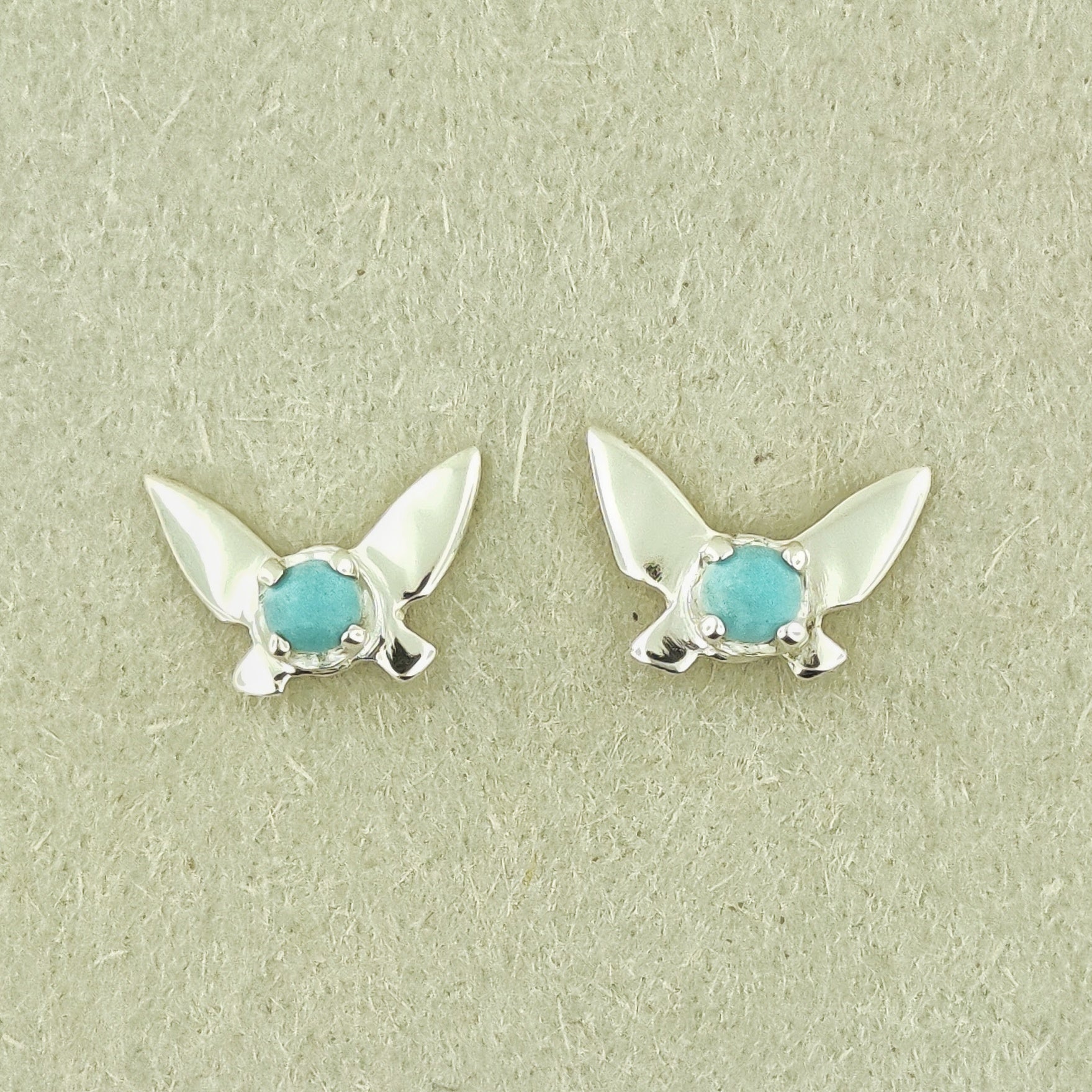 Legend of Zelda Navi Fairy Earrings in Sterling Silver with Turquoise - Le Dragon Argenté - Bestseller - gemstone earrings - fairy earrings